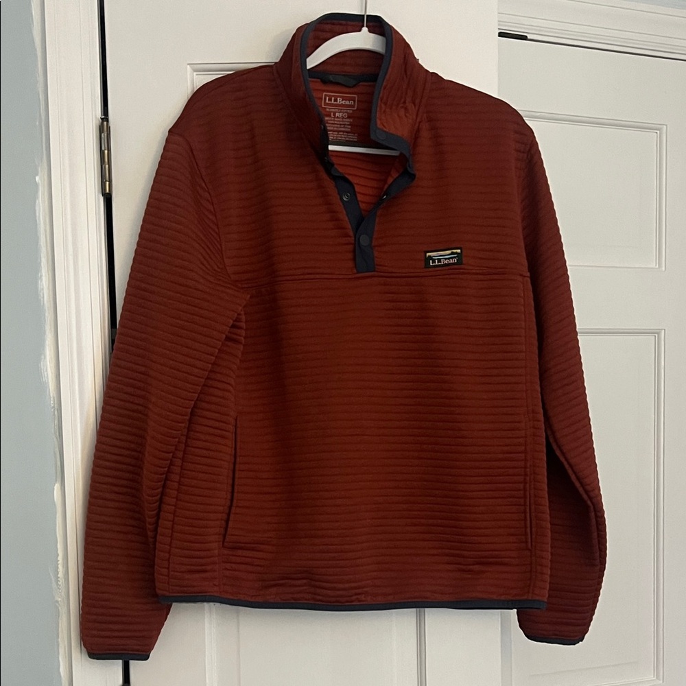 L.L. Bean Men's Burnt Orange Airlight Knit Pullover
